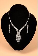 FASHION JEWELRY RHINESTONE NECKLACE AND EARRINGS SET