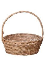 12" X 12" ROUND WILLOW BASKET W/HANDLE NATURAL