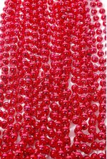 ROUND PARTY BEADS RED PKG/12