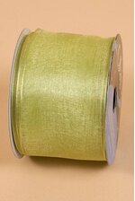 2.5" X 25YDS WIRED ENCORE SHEER RIBBON CLEAN GREEN
