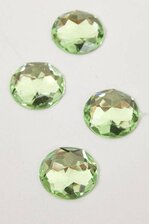 18MM ACRYLIC FLAT BACK FACETED RHINESTONE APPLE GREEN PKG/54 APPROXIMATELY
