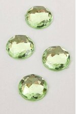 12MM ACRYLIC FLAT BACK FACETED RHINESTONE APPLE GREEN PKG/96 APPROXIMATELY