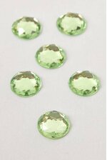 10MM ACRYLIC FLAT BACK FACETED RHINESTONE APPLE GREEN PKG/120 APPROXIMATELY