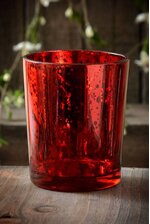 2.5" MERCURY GLASS VOTIVE HOLDER RED PKG/6