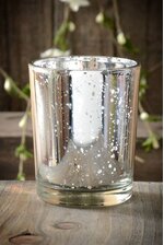 2.5" MERCURY GLASS VOTIVE HOLDER SILVER PKG/6