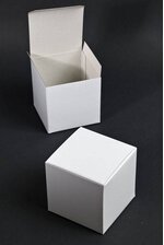 4" X 4" X 4" ONE PIECE BOX WHITE PKG/25