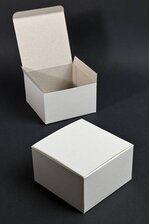 5" X 5" X 3" ONE PIECE BOX WHITE PKG/25