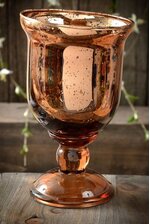 6" MERCURY GLASS CANDLE HOLDER BROWN