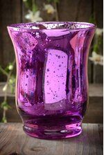 3.75" MERCURY GLASS CANDLE HOLDER PURPLE