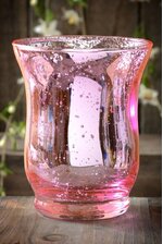3.75" MERCURY GLASS CANDLE HOLDER PINK