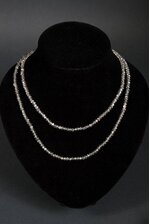 46" MINI FACETED CRYSTAL NECKLACE GREY
