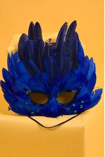 FEATHER MASK BLUE