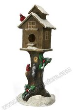 35" POLY-STONE OUTDOOR BIRDHOUSE ON TRUNK