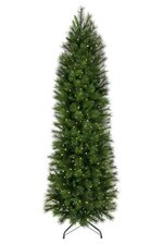 9FT LIT EZ PLUG BELGIUM PENCIL TREE W/550 LIGHTS GREEN