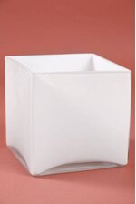 5" X 5" X 5" CUBE VASE WHITE