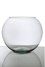 12" BUBBLE BALL GLASS VASE CLEAR