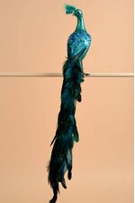 28" GLITTER FEATHER LONG TAIL PHOENIX TEAL