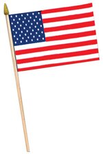 4" X 6" RAYON AMERICAN FLAG RED/WHITE/BLUE PKG/12