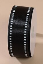 2.5" X 10YDS SATIN FILMSTRIP W/WHITE EDGE BLACK