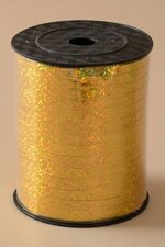 3/16" X 500YDS HOLOGRAPHIC CURLING RIBBON GOLD