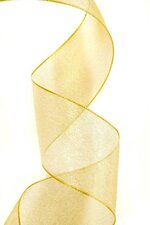 2.5"X25YDS WIRED MET. ORGANZA RIBBON GOLD