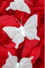 3" NYLON WHOLESALE ARTIFICIAL BUTTERFLY WHITE PKG/12