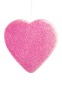 14" HANGING GLITTER SOLID HEART PINK