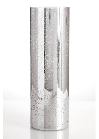 4" X 12" MERCURY GLASS CYLINDER VASE SILVER