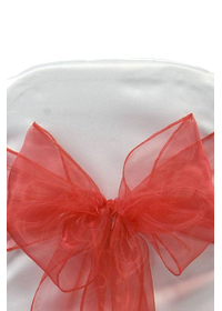 9" X 10FT ORGANZA CHAIR BOW RED PKG/6