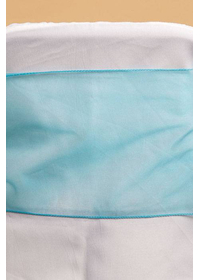 9" X 10FT ORGANZA CHAIR BOW TURQUOISE PKG/6