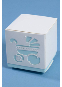 2" TWO PIECE BOX W/BABY CARRIAGE BLUE PKG/25