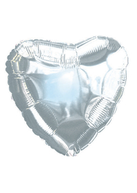 18" HEART FOIL BALLOON SILVER PKG/10