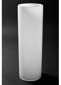 5" X 16" CYLINDER GLASS VASE WHITE