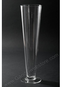 4.25" X 4.25" X 15.75" FLUTED GLASS VASE CLEAR