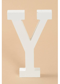 8" WOODEN LETTER Y WHITE