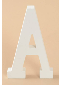 8" WOODEN LETTER A WHITE