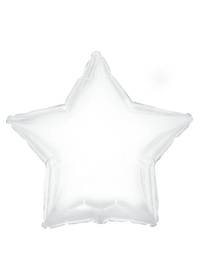 18" FOIL STAR BALLOON WHITE PKG/10
