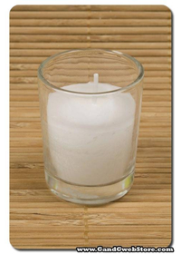 VOTIVE CANDLE IN GLASS CLEAR PKG/25