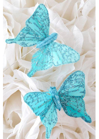 2" BUTTERFLY TURQUOISE PKG/12