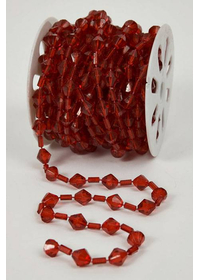 10YDS BEADED GARLAND ROLL RED