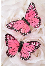 3" PRINTED BUTTERFLY PINK PKG/12