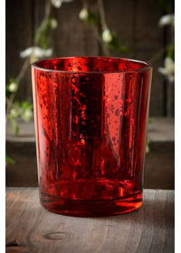 2.5" MERCURY GLASS VOTIVE HOLDER RED PKG/6
