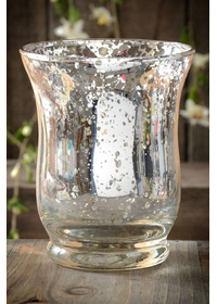3.75" MERCURY GLASS CANDLE HOLDER SILVER