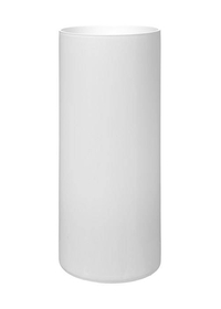 4" X 10" CYLINDER GLASS VASE WHITE