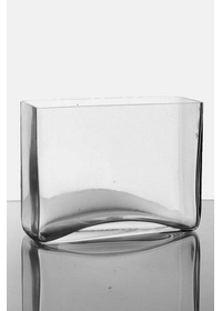3" X 8" X 6" RECTANGULAR GLASS VASE CLEAR