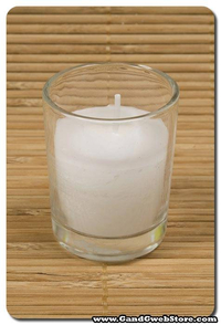 VOTIVE CANDLE IN GLASS CLEAR PKG/25