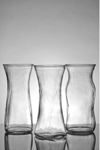 9.75" ROSE GLASS VASE CLEAR SET/3