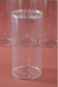 3" X 6" PLASTIC CYLINDER BOX CLEAR PKG/6