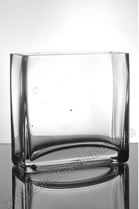 5" X 2" X 5" RECTANGULAR VASE CLEAR