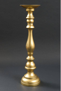 6.25" X 24.5" ALUMINUM CANDLE STAND GOLD